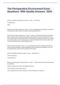 The Perioperative Environment Exam Questions  With Quality Answers  2024&period;