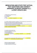 MEDICATION AIDE STATE TEST ACTUAL TEST QUESTIONS AND CORRECT ANSWERS (ALREADY GRADED A+) | LATEST UPDATE 2024