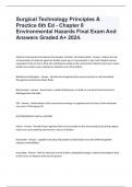 Surgical Technology Principles & Practice 6th Ed - Chapter 8 Environmental Hazards Final Exam And Answers Graded A&plus; 2024&period;