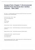 Surgical Tech&colon; Chapter 7 &vert; Environmental Hazards Post Test Exam And  Verified Answers   100&percnt; 2024&period;