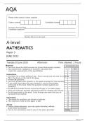 AQA A-level MATHEMATICS Paper 3 JUNE 2023 FINAL QUESTION PAPER