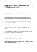 Study  Guide Exam  Questions And Verified Answers 2024