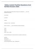  Safety module PostTest Questions And Verified Answers 2024&period;