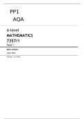 AQA A-level MATHEMATICS 7357/1 Paper 1 June 2023 FINAL MARK SCHEME 