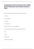 Perioperative Environment of Care Video  End Of Semester Exam Well Answered 2024&period;