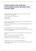 Patient safety in the healthcare environment Practice Questions And Answers 2024&period;