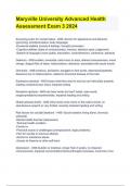 Maryville University Advanced Health Assessment Exam 3 2024