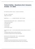 Patient Safety   Questions And  Answers Graded   A&plus; 2024&period;