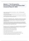 Module 1&colon; The Perioperative Environment  Practice Questions Well Answered Rated A&plus; 2024&period;