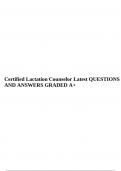 Certified Lactation Counselor Latest QUESTIONS AND ANSWERS GRADED A+.