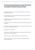 Environmental Hazards Actual Test And  Complete Verified Answers 2024&period;