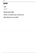 OCR AS Level  Mathematics B MEI  H630/01 PAPER 1 JUNE 2023 FINAL MARK SCHEME  Pure Mathematics and Mechanics 