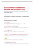 DoD Annual Security Awareness Refresher with correct Answers&period;
