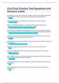 CLA Final Practice Test Questions and Answers Latest&period;
