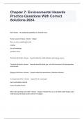 Chapter 7&colon; Environmental Hazards  Practice Questions With Correct Solutions 2024&period;