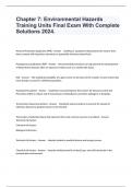 Chapter 7&colon; Environmental Hazards Training Units Final Exam With Complete Solutions 2024&period;