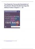 Test Bank for Varcarolis Essentials of Psychiatric Mental Health Nursing 5th Edition Fosbre Chapter 1 – 28