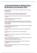 1 Colorado Esthetician Written Exam 86 Questions and Answers 2023
