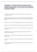 Chapter 5&colon; Physical Environment and Safety Standards  Post Test And Verified  Answers 2024&period;