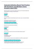 Colorado Esthetics Board Test Practice 250 Questions and Multiple choice Answers latest 2023&period;