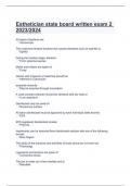 Esthetician state board written exam 2 2023&sol; 2024