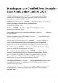 Washington state Certified Peer Counselor Exam Study Guide Updated 2024&period;