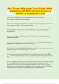 Real Estate - Wisconsin Exam Study Guide &vert; Questions with 100&percnt; Correct Answers &vert; Verified &vert; Latest Update 2024