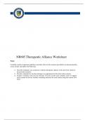NR 605 Week 3 Assignment Therapeutic Alliance Worksheet