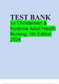 Christensen & Kockrow Adult Health Nursing, 5th Edition Test Bank