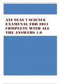 ATI TEAS 7 SCIENCE  EXAMFNAL FOR 2024  COMPLETE WITH ALL  THE ANSWERS 1.0