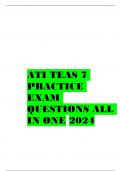 ATI TEAS 7  PRACTICE  BANK WITH TESTED EXAM  QUESTIONS ALL  IN ONE 2024