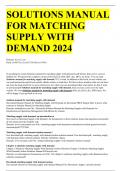 SOLUTIONS MANUAL FOR MATCHING SUPPLY WITH DEMAND 2024