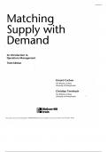 SOLUTIONS MANUAL FOR MATCHING SUPPLY WITH DEMAND TESTBANK