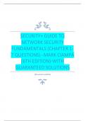 SECURITY&plus; GUIDE TO  NETWORK SECURITY  FUNDAMENTALS &lpar;CHAPTER 1- 7 QUESTIONS&rpar;--MARK CIAMPA  &lpar;6TH EDITION&rpar;-WITH  GUARANTEED SOLUTIONS