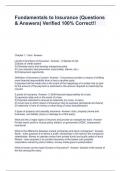 Fundamentals to Insurance &lpar;Questions & Answers&rpar; Verified 100&percnt; Correct&excl;&excl;