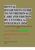 DENTAL HYGIENISTS GUIDE TO NUTRITIONAL CARE 4TH EDITION BY CYNTHIA A. STEGEMAN