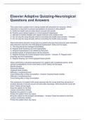 Elsevier Adaptive Quizzing-Neurological Questions and Answers