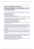Elsevier Adaptive Quizzing-Musculoskeletal Exam Questions with correct Answers