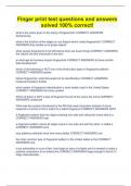 Finger print test questions and answers solved 100