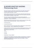 ELSEVIER ADAPTIVE QUIZZING Pharmacology Exam