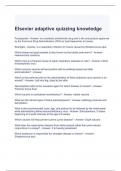 Elsevier adaptive quizzing knowledge Exam Questions with correct Answers