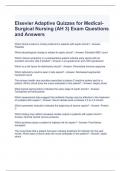 Elsevier Adaptive Quizzes for Medical-Surgical Nursing &lpar;AH 3&rpar; Exam Questions and Answers