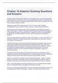 Chapter 16 Adaptive Quizzing Questions and Answers