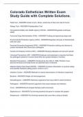 Colorado Esthetician EXAM BUNDLE&lpar;COMPLETE PACKAGE&rpar; II Questions and Answers &lpar;Graded A&plus;&rpar;