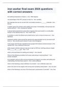 iron worker final exam 2024 questions with correct answers