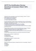 CETP Pre-Certification Review Questions & Answers Rated 100&percnt; Correct&excl;&excl;