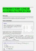 INTRODUCTORY LINEAR ALGEBRA/ MATRICES 2024