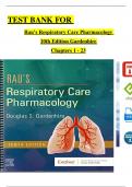 TEST BANK For Rau’s Respiratory Care Pharmacology, 10th Edition by Gardenhire, Complete Chapters 1 - 23, Newest Version