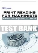 Test Bank For Print Reading for Machinists - 6th - 2019 All Chapters - 9781285419619