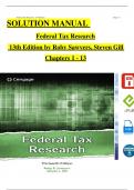 Solution Manual For Federal Tax Research&comma; 13th Edition by Roby Sawyers&comma; Steven Gill&comma; Complete Chapters 1 - 13&comma; Newest Version